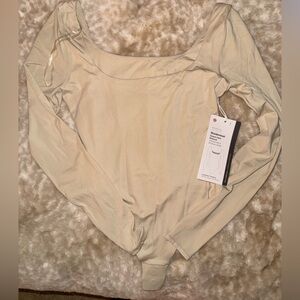 lululemon athletica Beige Long Sleeve Bodysuit